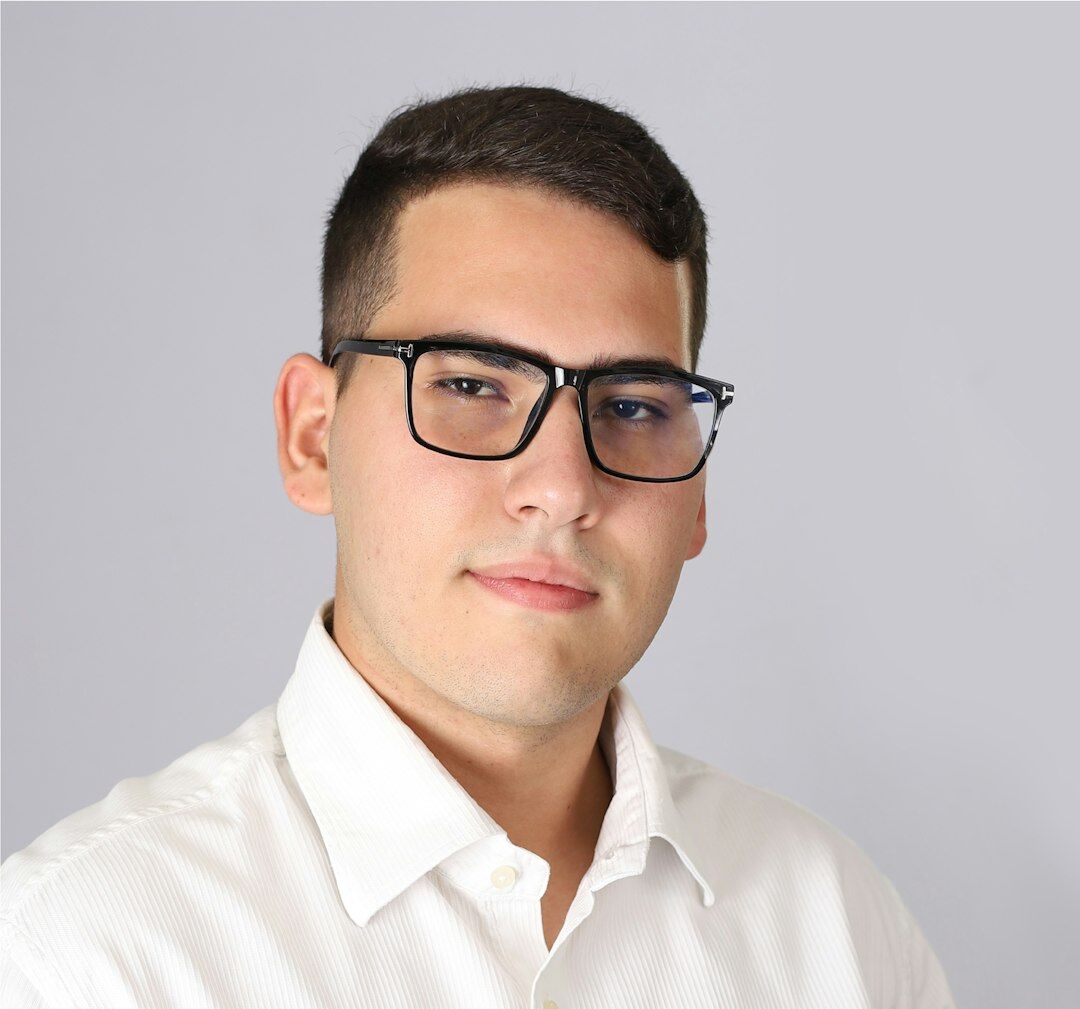 Professional Turkish male journalist instructor smiling